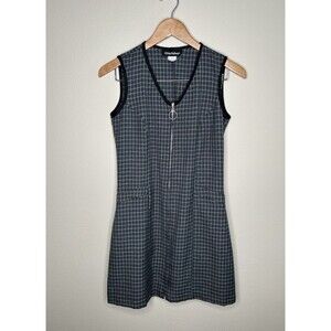 Vintage Exact Change 90s Size Small Checkered Jumper Style Mini Knit Dress